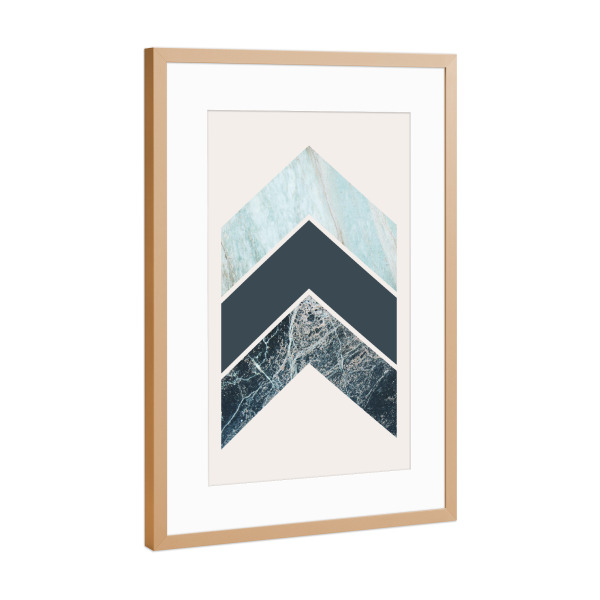Poster mit Rahmen Kupfer "Scandinavian Chevrons" artboxONE - Natur,Abstrakt,Geometrie