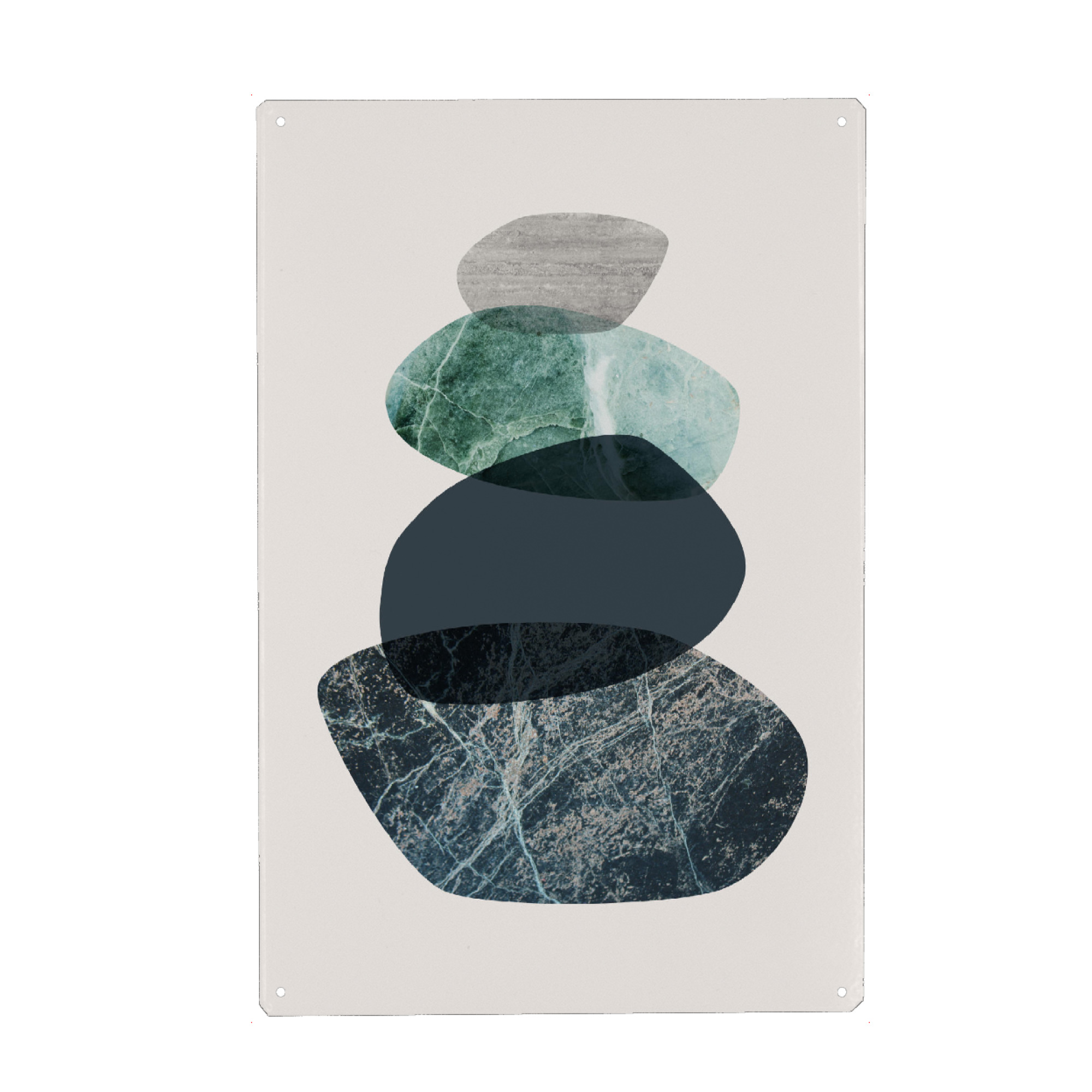 Metall Poster "Balance 4" artboxONE - Natur,Abstrakt - Balancing steine,Nordic,Skandinavische kunst,Natur,Zen,Steine,Yoga,Buddha - Blechschild