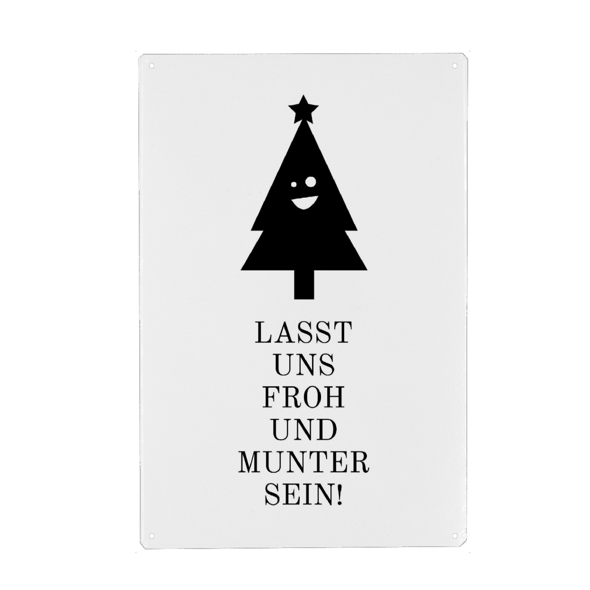 Holzbild "Froh & munter" artboxONE - Schwarzweiß,Weihnachten