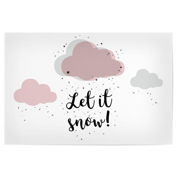 Poster "Let it snow 2" artboxONE - Schwarzweiß,Weihnachten