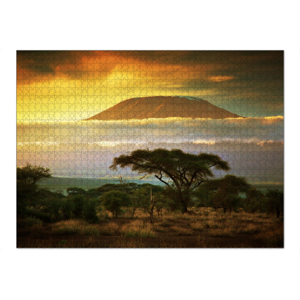 Puzzle Ravensburger "Mount Kilimanjaro. Savanna in Amboseli, Kenya" artboxONE - Reise / Afrika - Tanzania,Afrika,Savanne,Kilimanjaro,Kenia,Urlaub