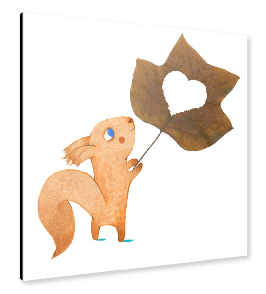 Alu-Dibond "Squirrel Love" 30x30 cm artboxONE