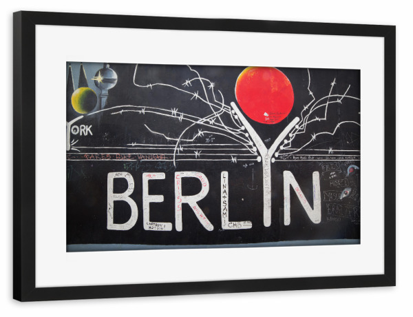 Poster mit Rahmen schwarz "East Side Gallery - Berlin Wall. Berlin, Germany" artboxONE - Städte / Berlin,Abstrakt