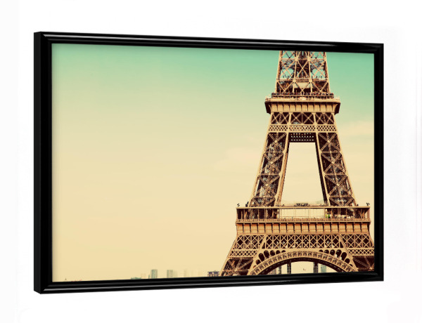 Poster mit schwarzem Rahmen "Eiffel Tower section, Paris, France" artboxONE - Städte / Paris