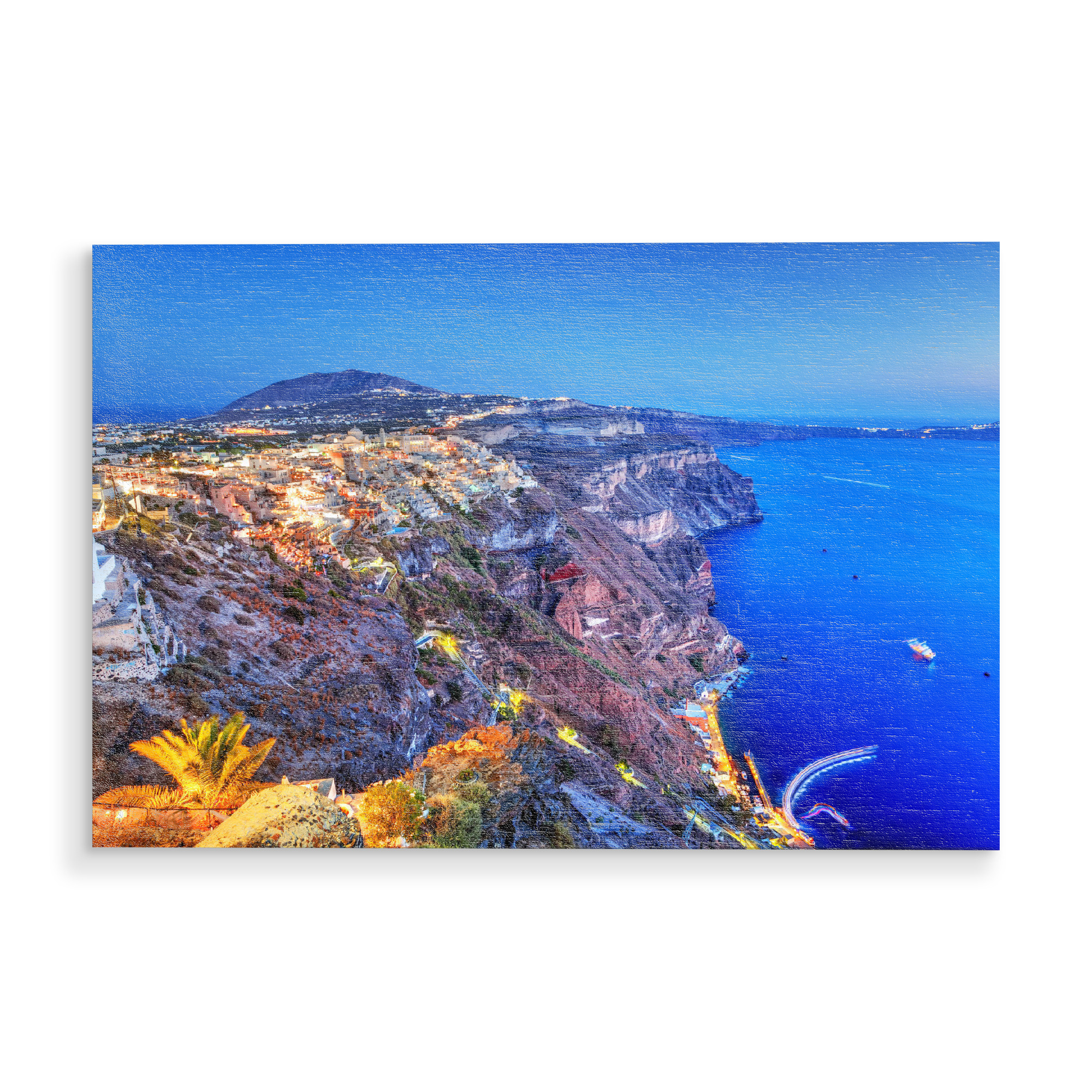 Holzbild "Fira, the capital of Santorini island, Greece at night" artboxONE - Reise