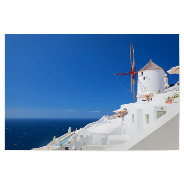 Poster "Oia town on Santorini island, Greece. Famous windmills" artboxONE - Reise