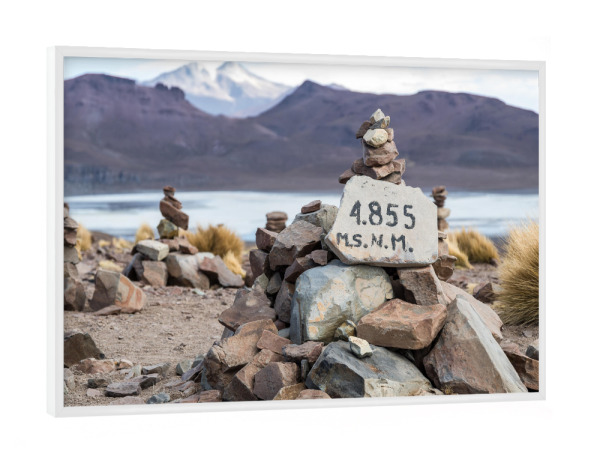 Poster mit weißem Rahmen "4855" artboxONE - Natur,Reise - Reise,Bolivien,Südamerika,Höhe,See,Berge