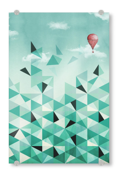 Acrylglasbild "Emerald City (Blue Sky Version)" artboxONE - Reise,Abstrakt,Geometrie