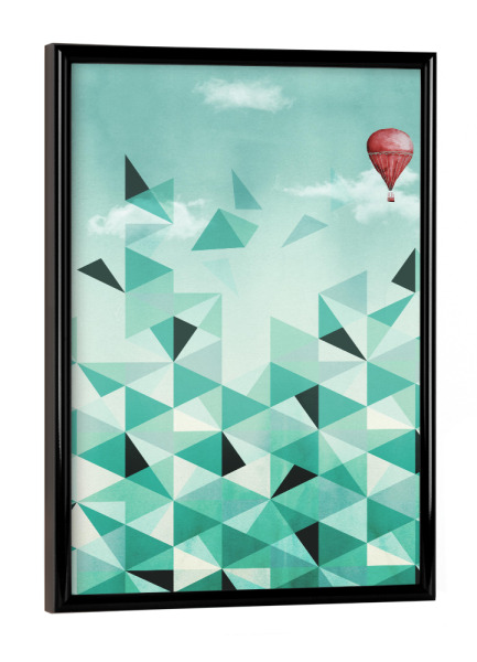 Poster mit schwarzem Rahmen "Emerald City (Blue Sky Version)" artboxONE - Reise,Abstrakt,Geometrie