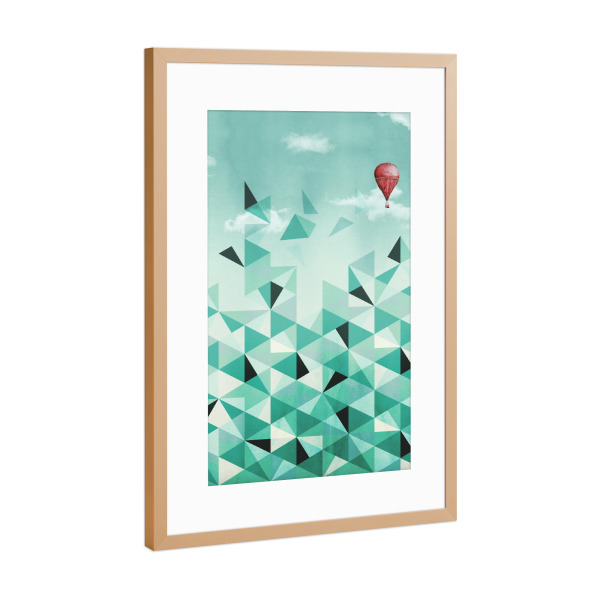 Poster mit Rahmen Kupfer "Emerald City (Blue Sky Version)" artboxONE - Reise,Abstrakt,Geometrie