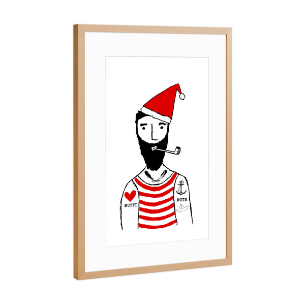 Poster mit Rahmen Kupfer "Weihnachtsmann II" artboxONE - Menschen,Weihnachten - Weihnachtsmann,Weihnachten,Weihnachtlich,Anker,Maritim,Heimathafen