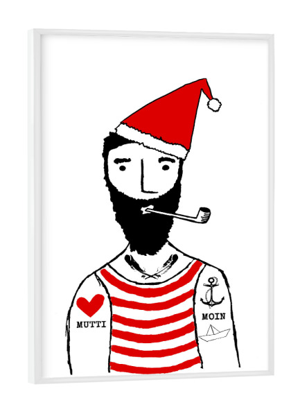 Poster mit weißem Rahmen "Weihnachtsmann II" artboxONE - Menschen,Weihnachten - Weihnachtsmann,Weihnachten,Weihnachtlich,Anker,Maritim,Heimathafen