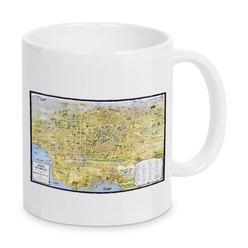 Tasse "Karte von Los Angeles Kalifornien" artboxONE - Kartografie - Karte,Karten,Flach,Jahrgang,Stadt,Alte,Retro,Abbildung,Reise