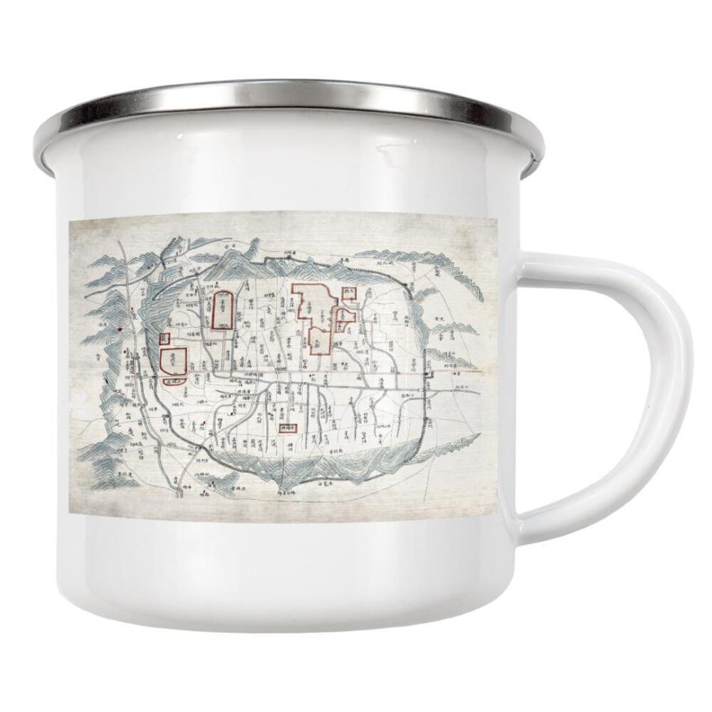 Emaille Tasse "Karte von Seoul" artboxONE - Kartografie - Karte,Karten,Flach,Jahrgang,Stadt,Alte,Retro,Abbildung,Reise