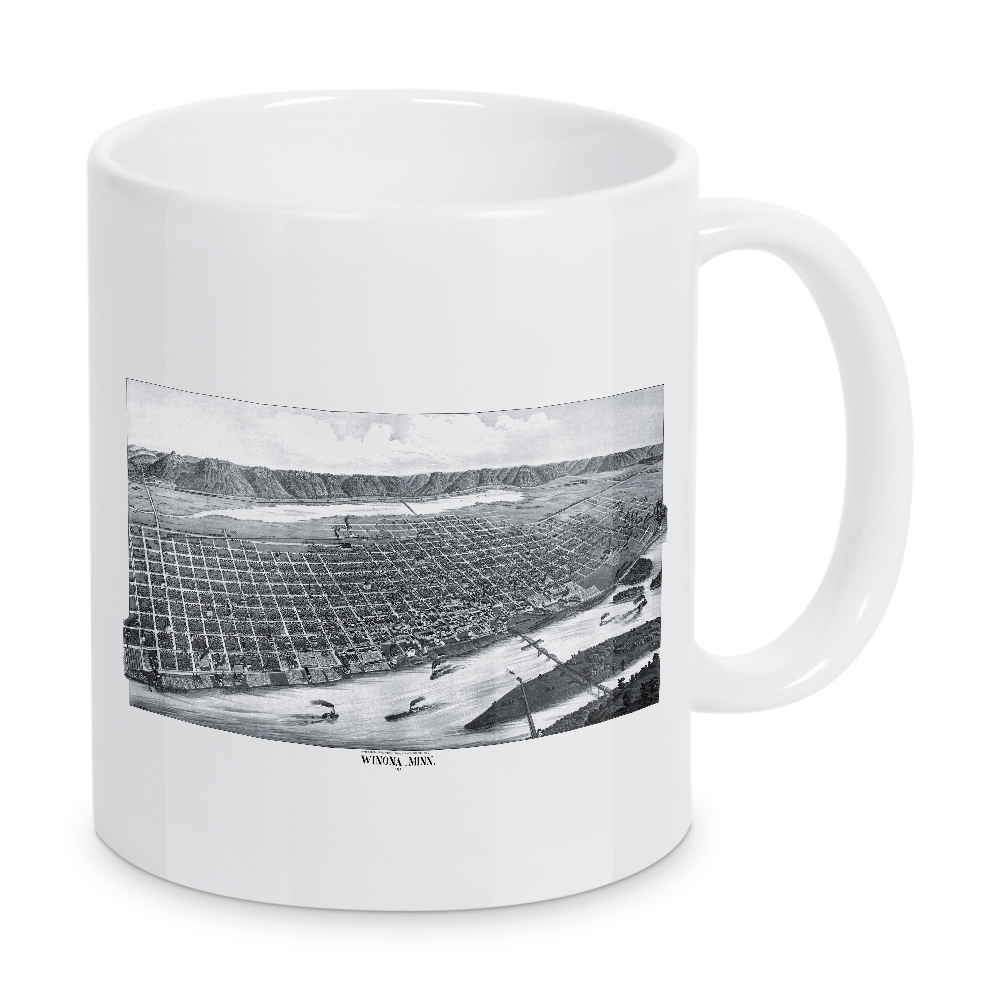 Tasse "Winona-Minnesota 1889-b" artboxONE - Kartografie - Karte,Karten,Flach,Jahrgang,Stadt,Alte,Retro,Abbildung,Reise
