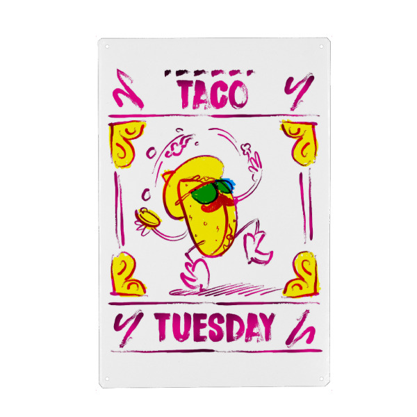 Holzbild "Taco Tuesday" artboxONE - Typografie,Essen & Trinken