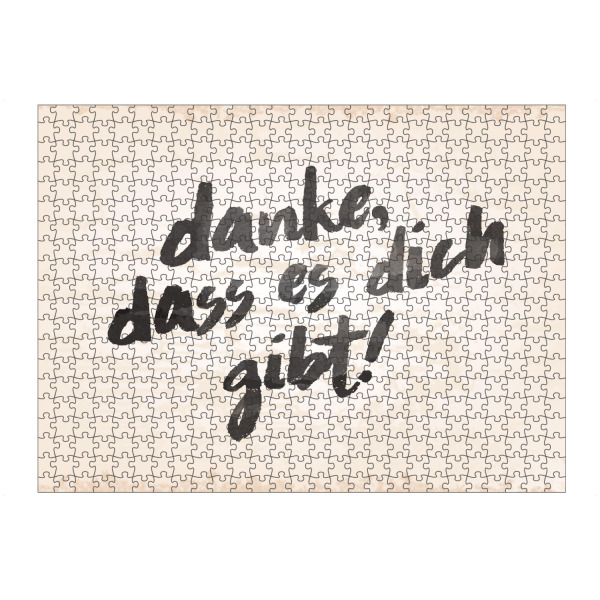 Puzzle Ravensburger "Danke, dass es dich gibt!" artboxONE - Typografie,Schwarzweiß