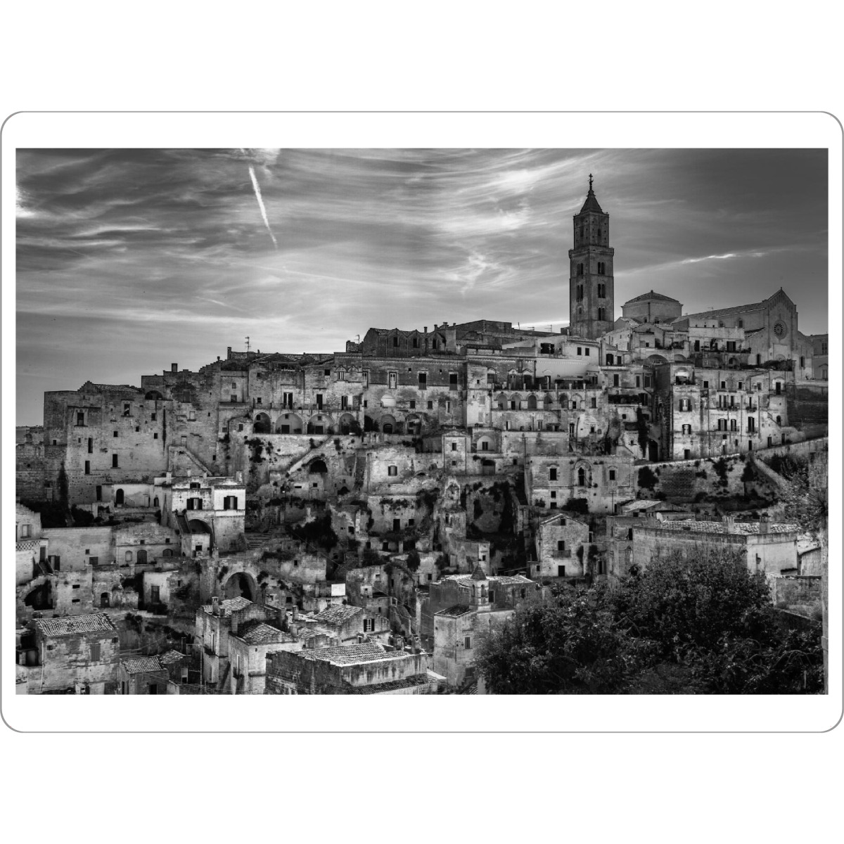 Tischset "Matera in Italy" artboxONE - Städte,Schwarzweiß,Architektur - Matera,Italy,Stadt - Bild matera