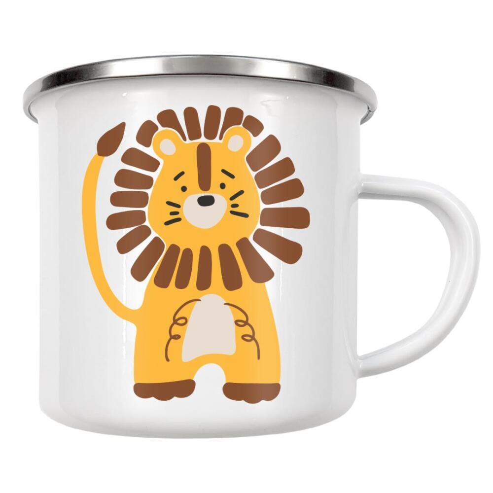 Emaille Tasse "Baby lion printable" artboxONE - Für Kinder,Tiere - Löwe,Druckbare,Tier,Baby,Kind,Kunst,Abstrakt,Boho,Baby löwe,Baby tier