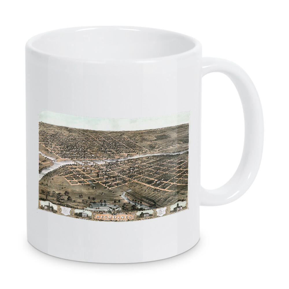 Tasse "The city of Des Moines map" artboxONE - Natur,Kartografie - Karte,Flach,Jahrgang,Stadt,Alte,Retro,Reise