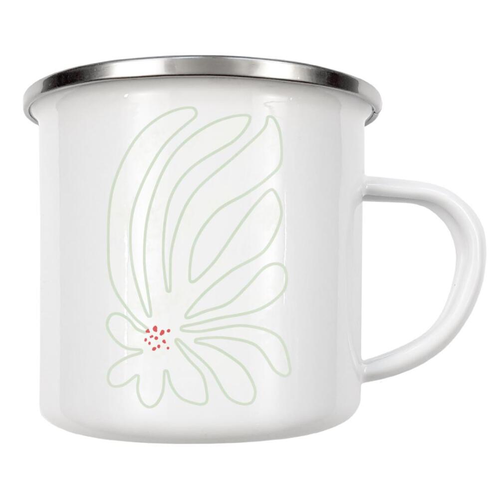 Emaille Tasse "Weiße Chrysantheme" artboxONE - Natur,Floral,Abstrakt,Geometrie - Chrysantheme,Blume,Natur,Stillleben,Abstrakt,Formen,Geometrie