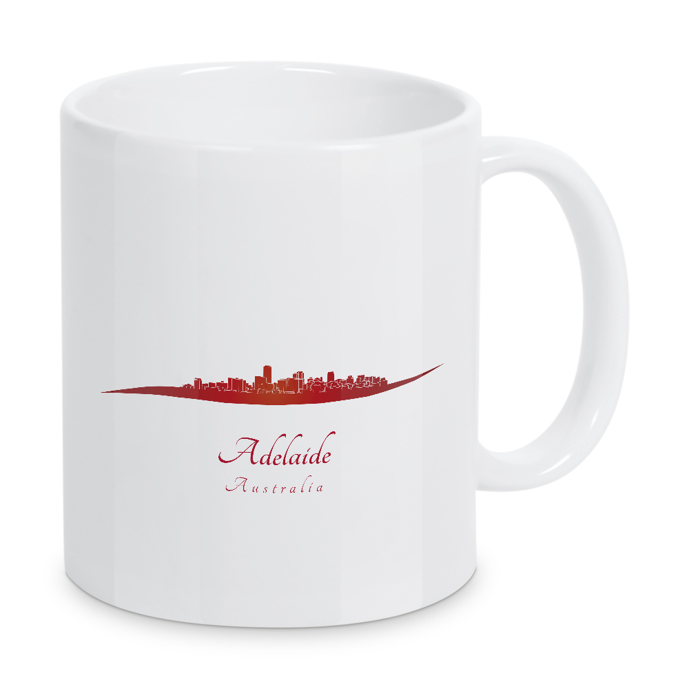 Tasse "Skyline von Adelaide in Rot" artboxONE - Städte - Skyline,Stadt,Denkmäler,Metropole,Reise,Tourismus,Geschenk,Rot,Adelaide