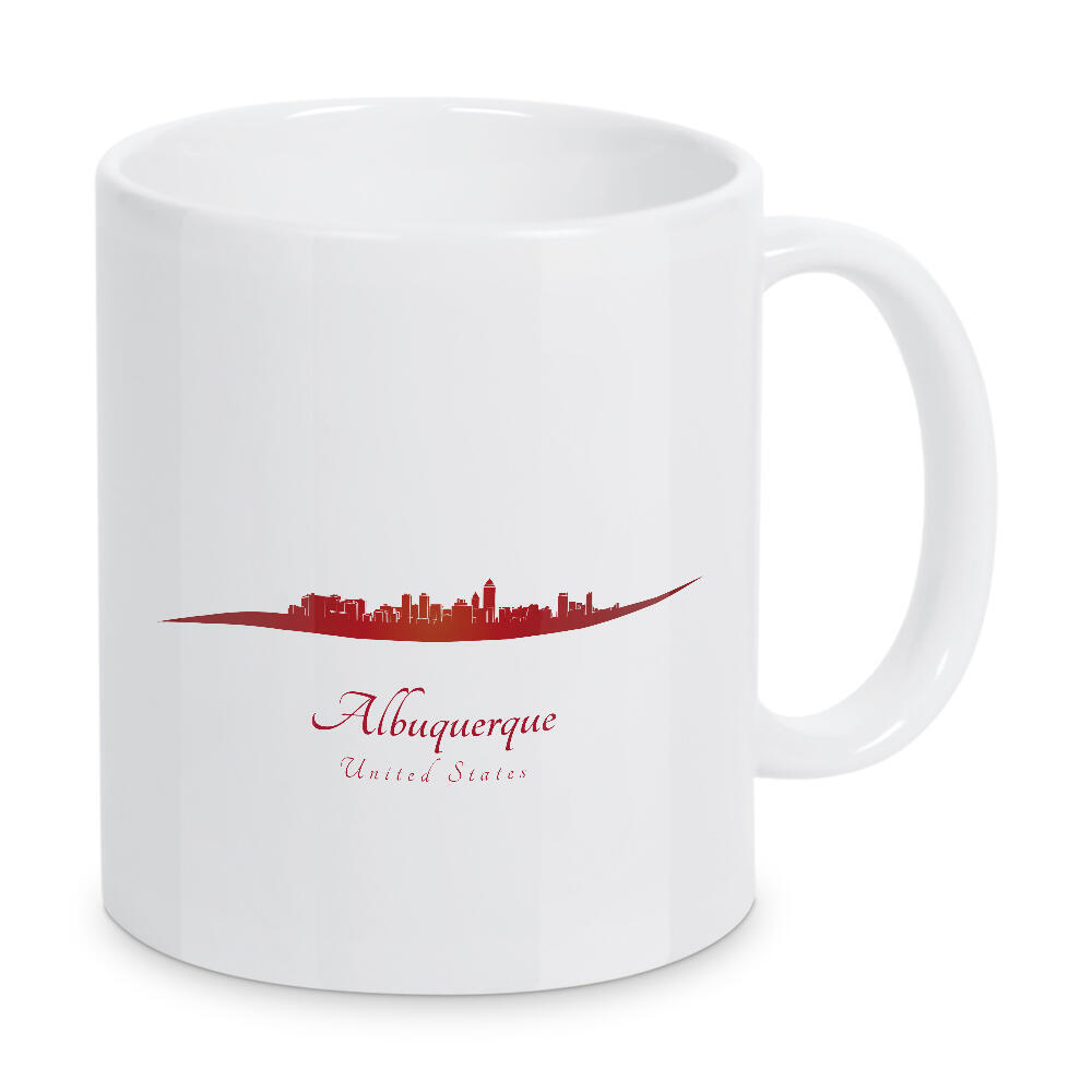 Tasse "Albuquerque-Skyline im Rot" artboxONE - Städte - Skyline,Stadt,Denkmäler,Metropole,Reise,Tourismus,Geschenk,Souvenir,Rot,Albuquerque