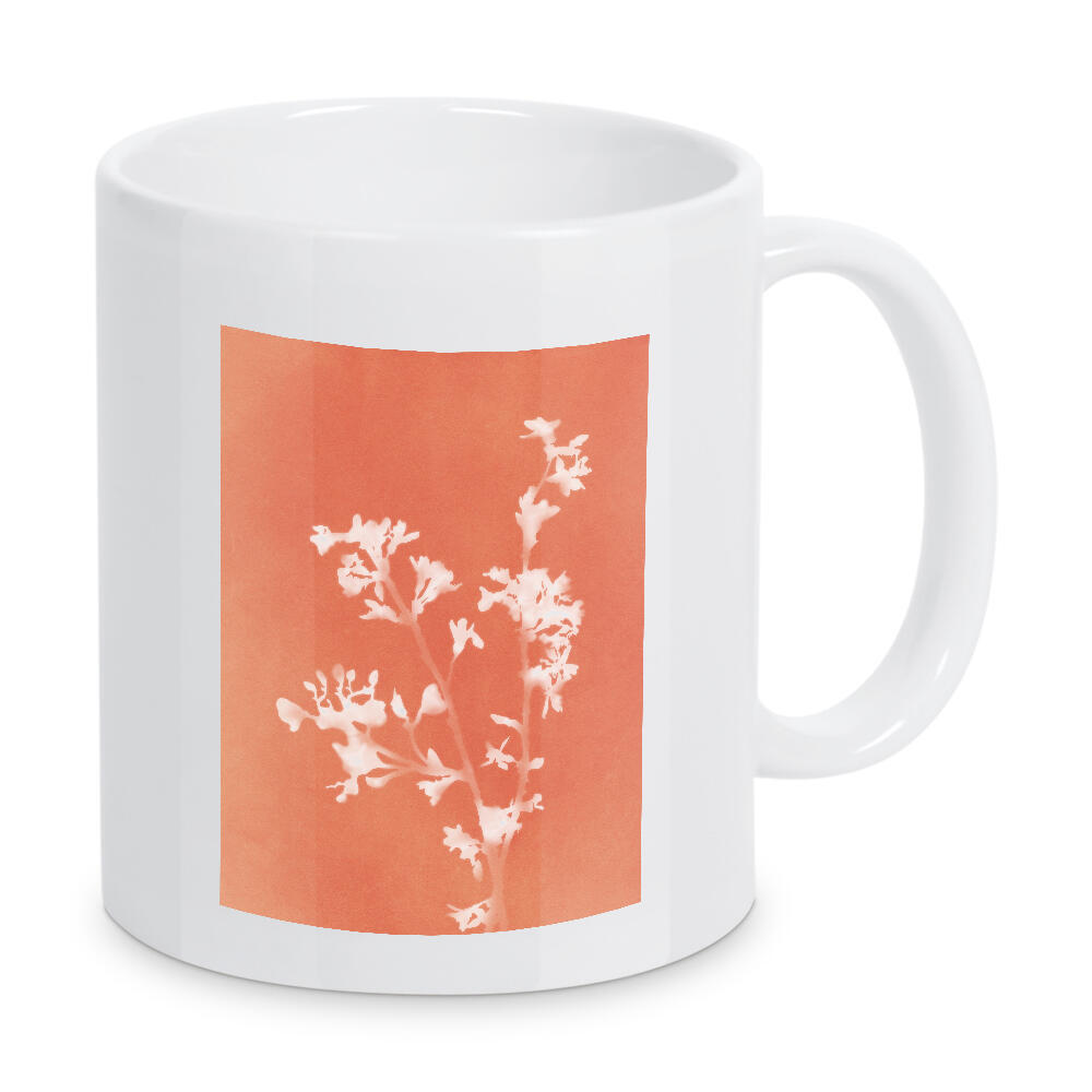 Tasse "Monographie Orange" artboxONE - Natur,Floral - Cyanotypie,Blume,Pflanze,Laub,Stillleben,Natur