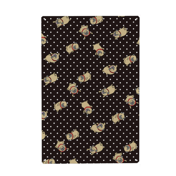 Holzbild "Möpse Muster" artboxONE - Für Kinder,Tiere - Mops,Muster,Hund,Tiere,Puglove,Pugs,Hunde,Haustier,Punkte,Rockabilly,Polkadots