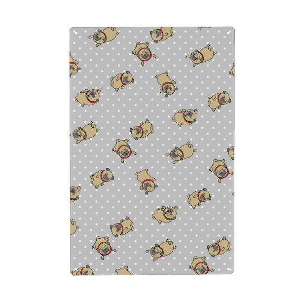 Holzbild "Möpse in Grau" artboxONE - Tiere - Mops,Muster,Hund,Tiere,Puglove,Pugs,Hunde,Haustier,Punkte,Rockabilly,Polkadots