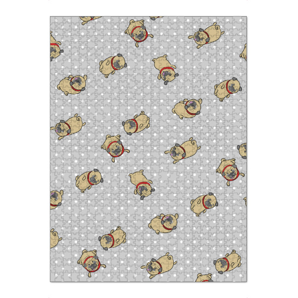 Puzzle Ravensburger "Möpse in Grau" artboxONE - Tiere - Mops,Muster,Hund,Tiere,Puglove,Pugs,Hunde,Haustier,Punkte,Rockabilly,Polkadots - Bild Mops