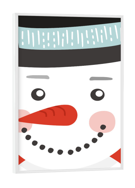 Poster mit weißem Rahmen "Mr. Snowman" artboxONE - Für Kinder,Weihnachten - Schnee,Bauen,Hut,Winter,Möhre.xmas,Deko