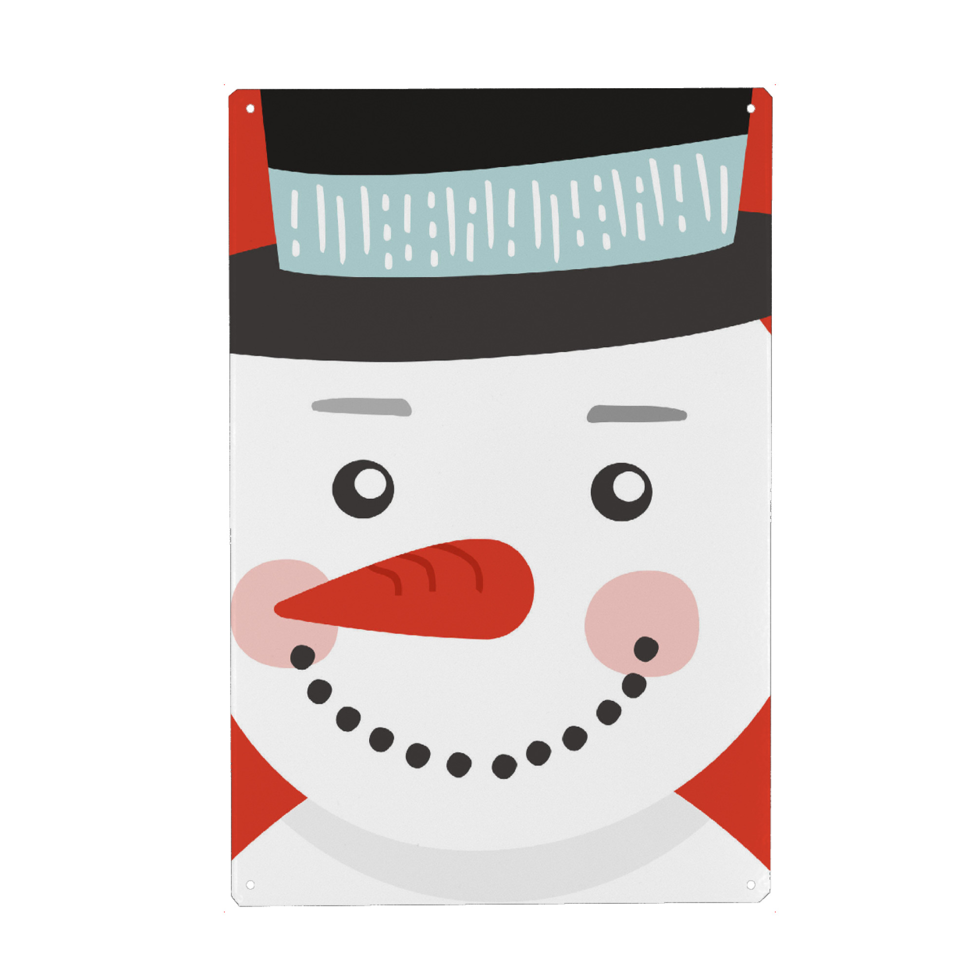Metall Poster "Mr. Snowman" artboxONE - Für Kinder,Weihnachten - Schnee,Bauen,Hut,Winter,Möhre.xmas,Deko - Blechschild