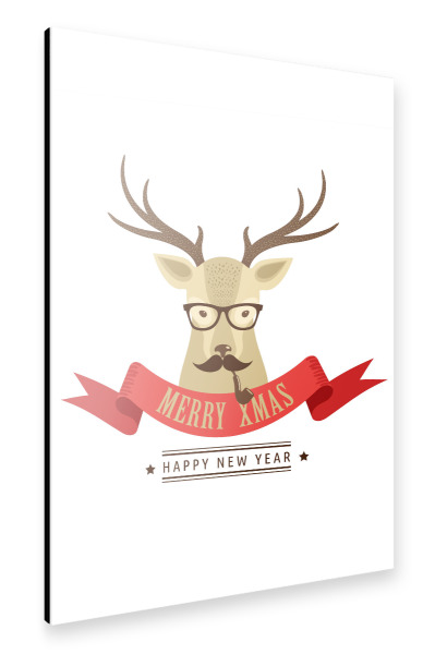 Alu-Dibond "Hipster Hirsch" 30x20 cm artboxONE