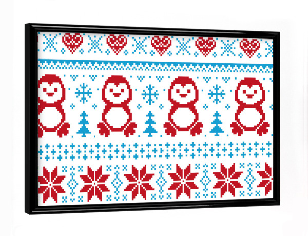 Poster mit schwarzem Rahmen "Sweet little Penguins" artboxONE - Für Kinder,Tiere,Weihnachten