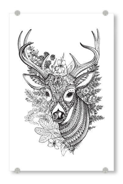 Acrylglasbild "Winter Hirsch" artboxONE - Für Kinder,Tiere,Weihnachten