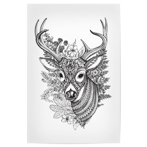 Poster 30x20 cm "Winter Hirsch" artboxONE - Für Kinder,Tiere,Weihnachten
