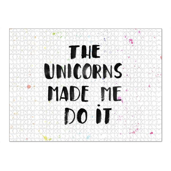 Puzzle Ravensburger "The Unicorns" artboxONE - Typografie,Schwarzweiß - Handaufbau,Einhorn,Einhorn - Bild Handaufbau