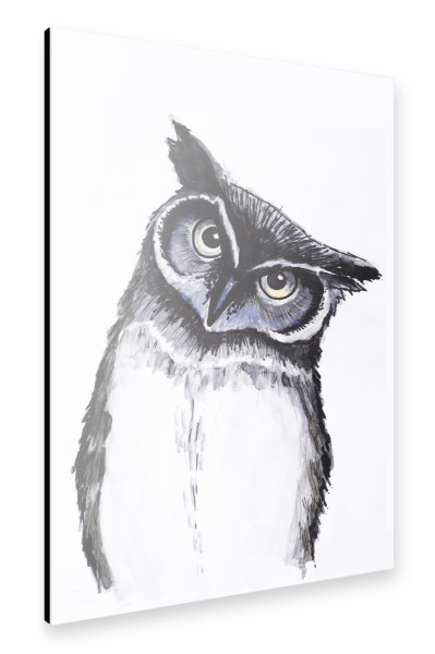 Alu-Dibond "Eule Aquarell" 30x20 cm artboxONE