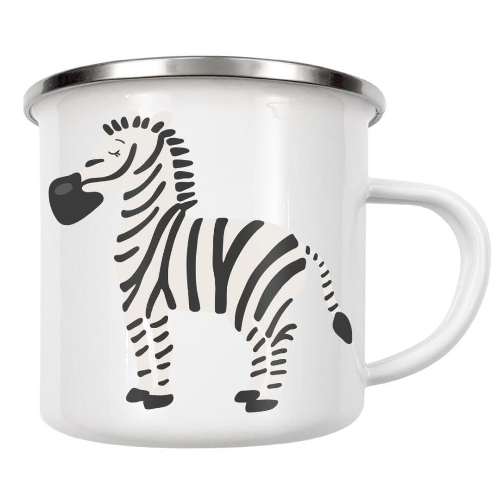 Emaille Tasse "Zebra-Tier zum Ausdrucken" artboxONE - Für Kinder,Tiere - Zebra,Tier,Kunst,Boho,Abstrakt,Baby,Kind,Tierbaby