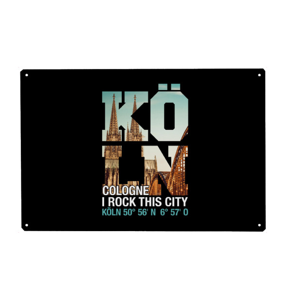 Holzbild "I ROCK KÖLN 4" artboxONE - Städte / Köln - Köln,Kölner dom,Skyline,Colonia,Cologne,I rock