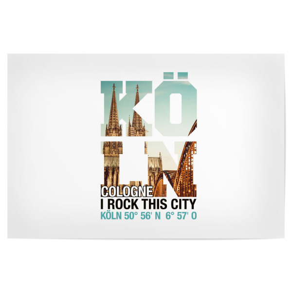 Poster "I ROCK KÖLN 3" artboxONE - Städte / Köln - Köln,Kölner dom,Skyline,Colonia,Cologne,I rock