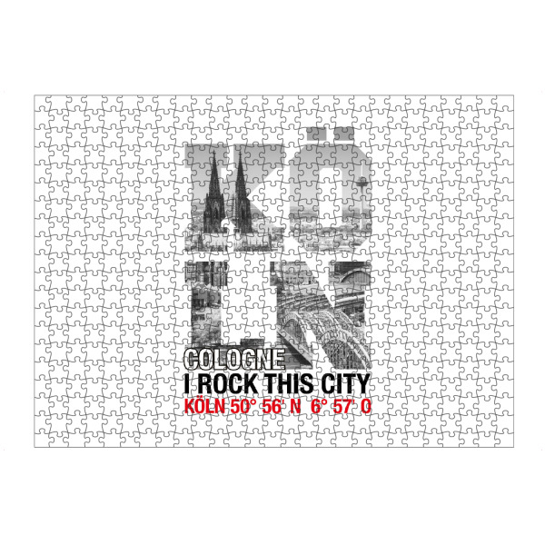 artboxONE Puzzle "I ROCK KÖLN 2" artboxONE - Städte / Köln,Schwarzweiß - Köln,Kölner dom,Skyline,Colonia,Cologne,I rock - Bild Köln