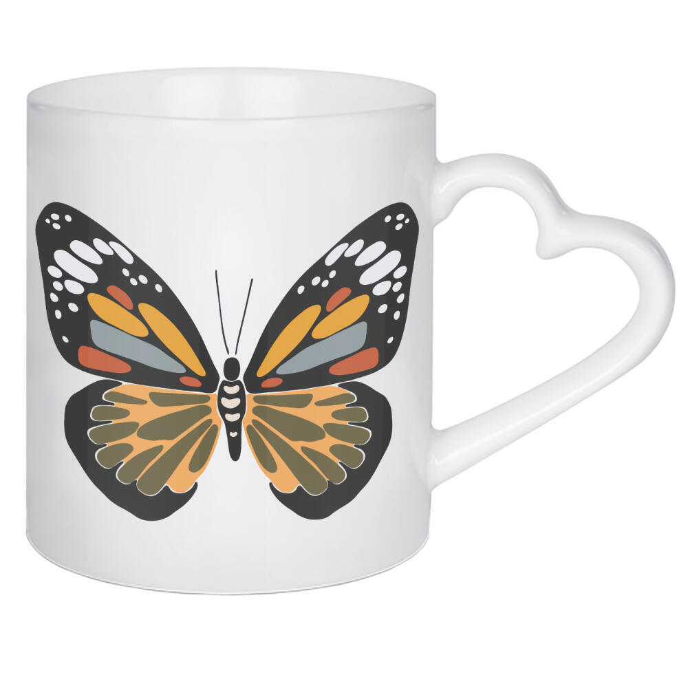 Herztasse "Frühlingsschmetterlingskunst" artboxONE - Tiere - Boho,Insekt,Schmetterling,Tier,Natur,Frühling