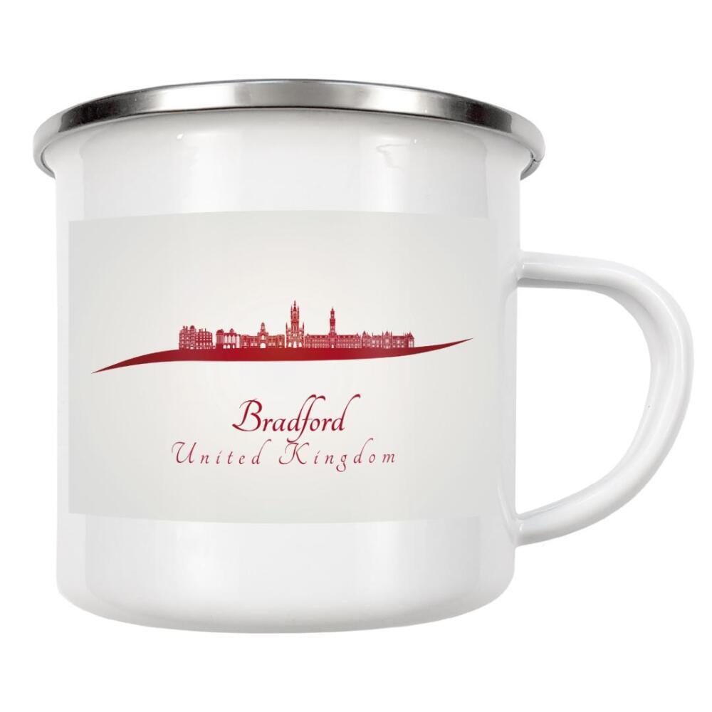 Emaille Tasse "Bradford-Skyline in Rot" artboxONE - Städte,Architektur