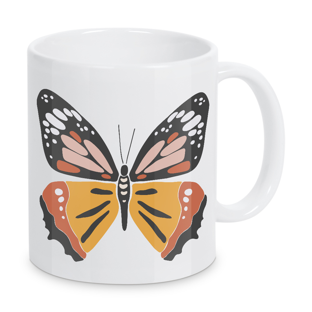 Tasse "Farbiger Sommerschmetterling" artboxONE - Tiere - Schmetterling,Insekt,Tier,Boho,Sommer,Frühling,Abbildung,Orange,Isoliert