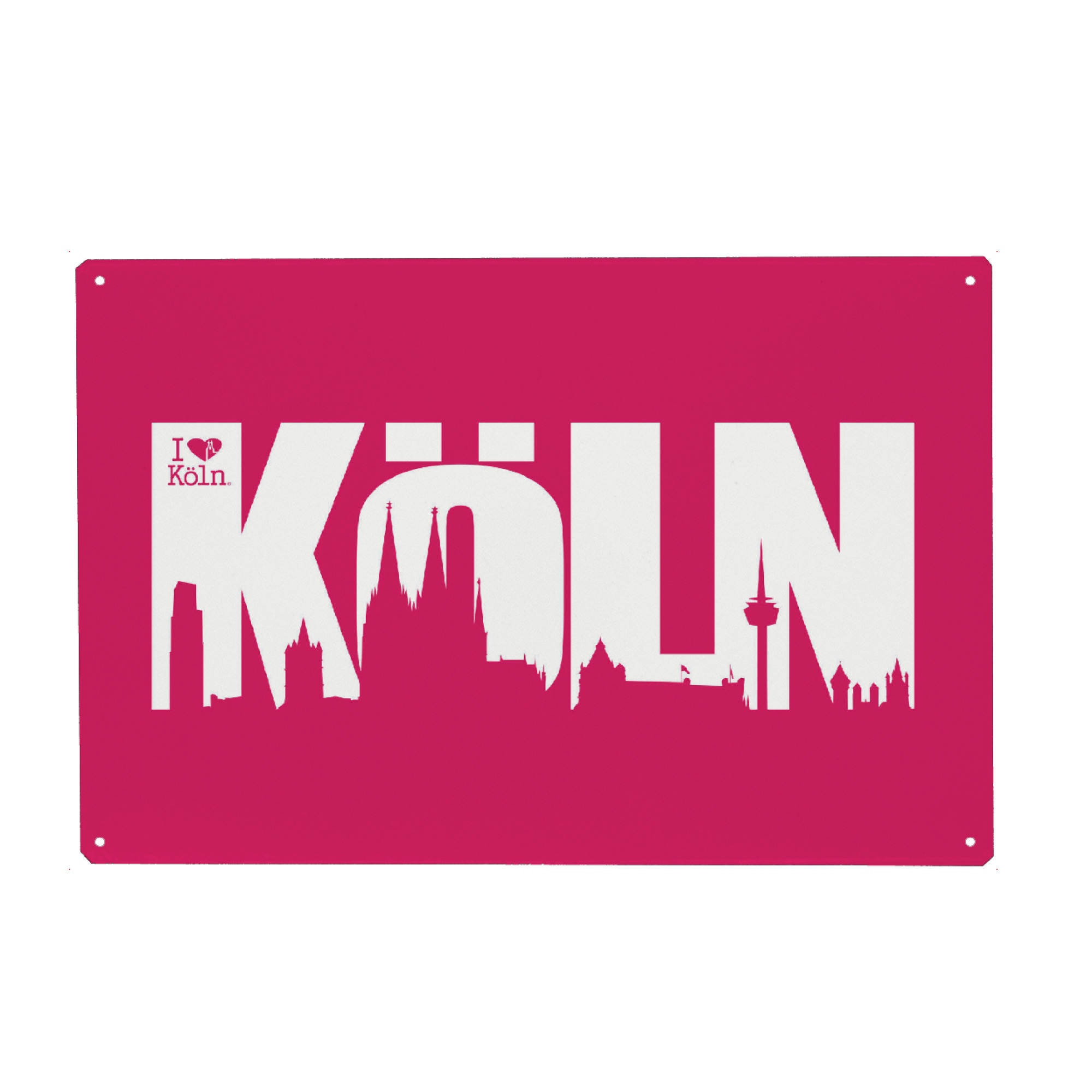 Metall Poster "KÖLN SKYLINE SCHRIFTZUG 5" artboxONE - Städte / Köln - Köln,Kölner dom,Skyline,Colonia,Cologne,Kölle,Kölnergram - Blechschild