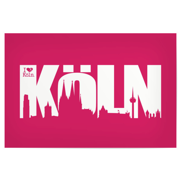 Poster 30x20 cm "KÖLN SKYLINE SCHRIFTZUG 5" artboxONE - Städte / Köln - Köln,Kölner dom,Skyline,Colonia,Cologne,Kölle,Kölnergram