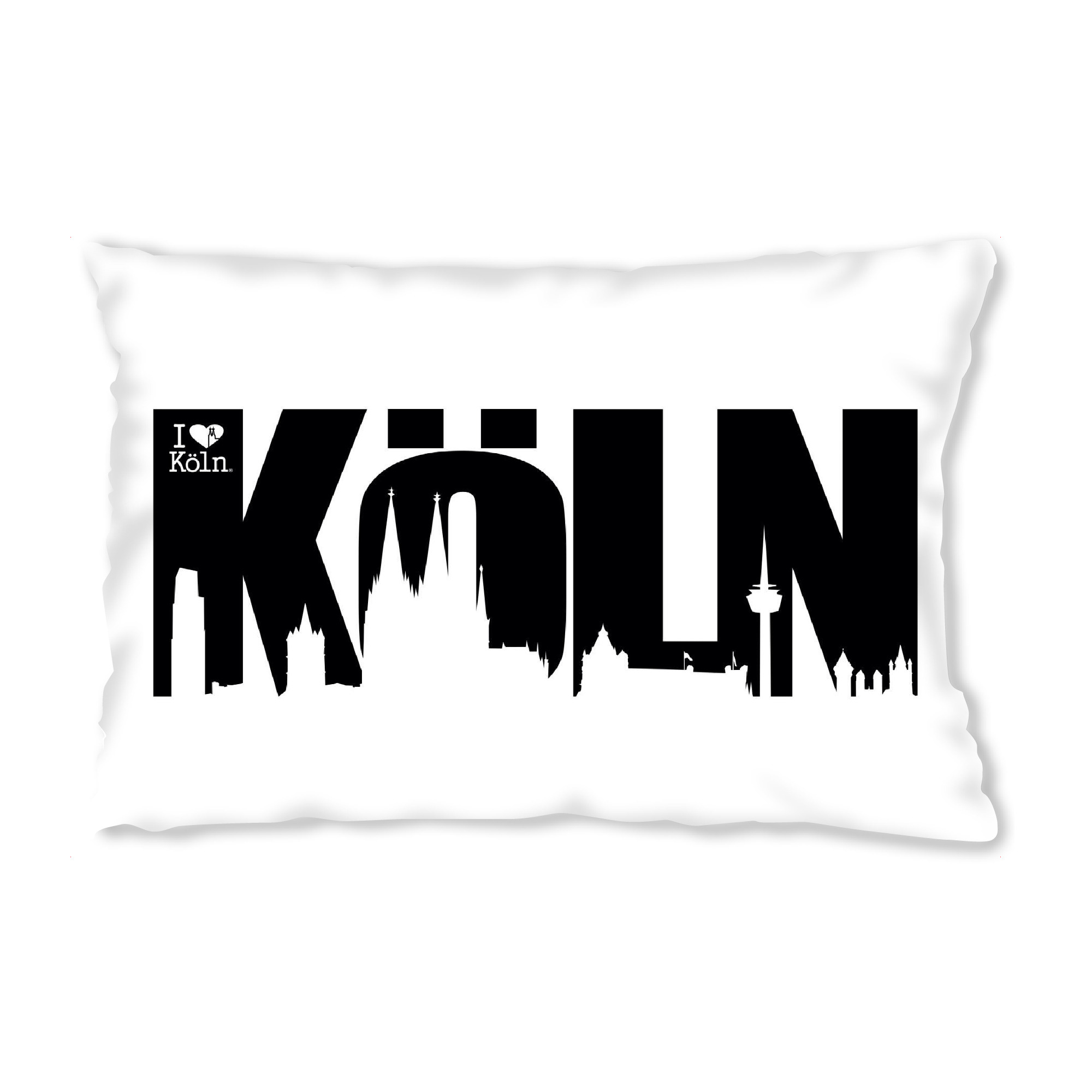Design-Kissen "KÖLN SKYLINE SCHRIFTZUG 3" artboxONE - Städte / Köln,Schwarzweiß - Köln,Kölner dom,Skyline,Colonia,Cologne,Kölle,Kölnergram