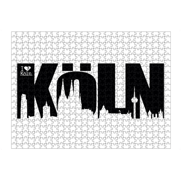 Puzzle Ravensburger "KÖLN SKYLINE SCHRIFTZUG 3" artboxONE - Städte / Köln,Schwarzweiß - Köln,Kölner dom,Skyline,Colonia,Cologne,Kölle,Kölnergram